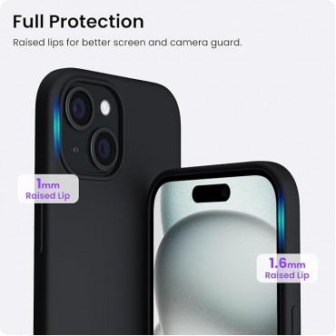 Slim Liquid Silicone Phone Case -Black