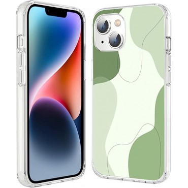Aesthetic Sage Green Line Art Case