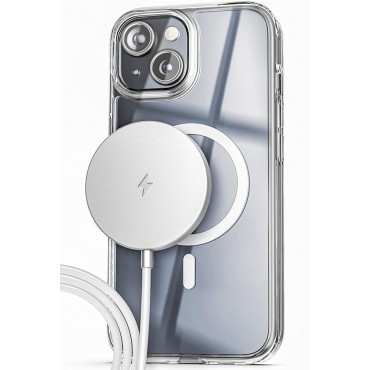 Phone Case Clear Case with Magnetic Wireless Charger