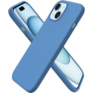Slim Liquid Silicone Phone Case -Blue