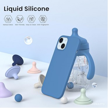 Slim Liquid Silicone Phone Case -Blue