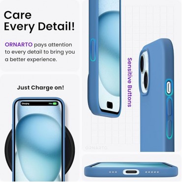 Slim Liquid Silicone Phone Case -Blue
