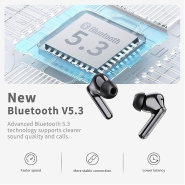 Bluetooth 5.3 Wireless Earbuds-Black