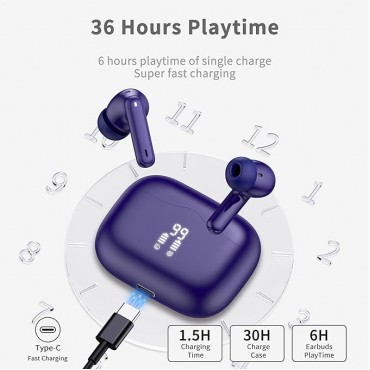 Bluetooth3.9 Wireless Earbuds-Purple