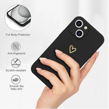 Cute Case with Heart Pattern for Phone-Black