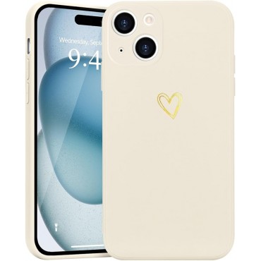 Cute Case with Heart Pattern for Phone-White