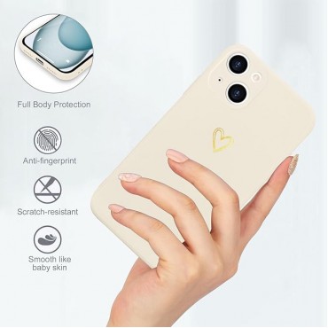 Cute Case with Heart Pattern for Phone-White