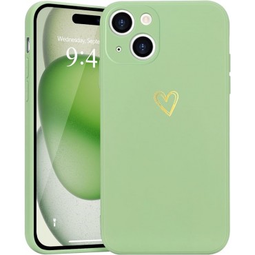 Cute Case with Heart Pattern for Phone-Green