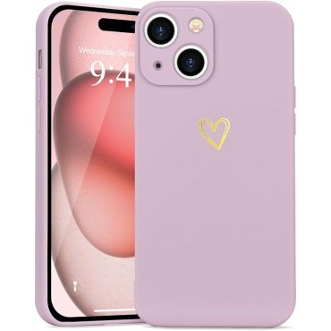 Cute Case with Heart Pattern for Phone-Purple