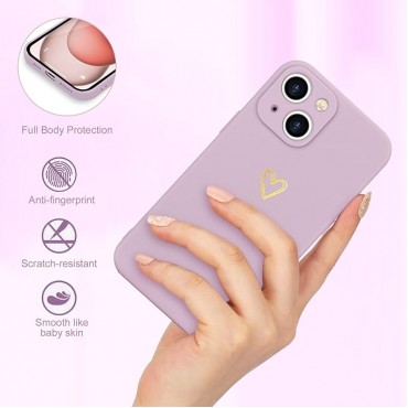 Cute Case with Heart Pattern for Phone-Purple