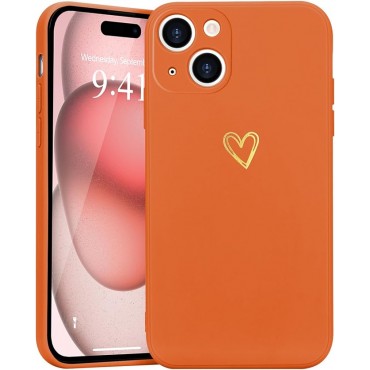 Cute Bright Heart Pattern Silicone Phone Case