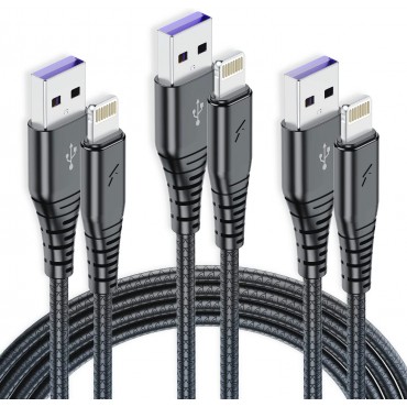 [10 Pack] Extra Long Lightning Cable 10 Foot 3m