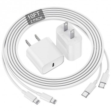 USB C to Lightning Cable-10 FT Long 