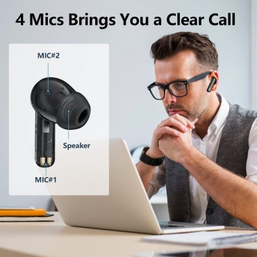 Bluetooth 5.3 Wireless Earbuds-Black02