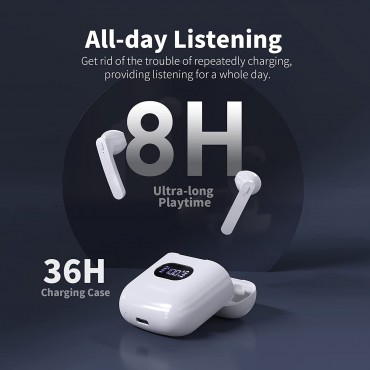 Bluetooth Headphones Wireless In Ear-White04