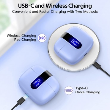 Bluetooth Headphones Wireless In Ear-Purple