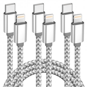USB C to Lightning Cable 3Pack 6 FT