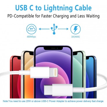 3Pack USB C to Lightning Cable 6FT